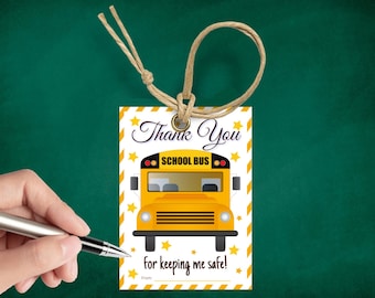 Printable Bus Driver Gift Tags, School Bus Driver Thanks, Bus Driver Thank You, Bus Driver Appreciation, Bus Driver Gifts