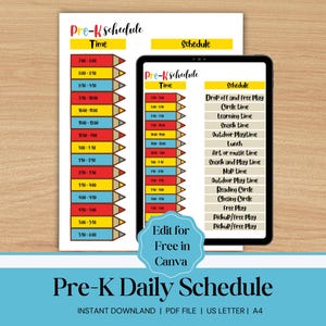 Editable Pre-K Daycare Schedule, Daycare Forms, Daily Routine, Home Daycare Forms, Child Care Schedule, Daily Schedule, Preschool, Letter