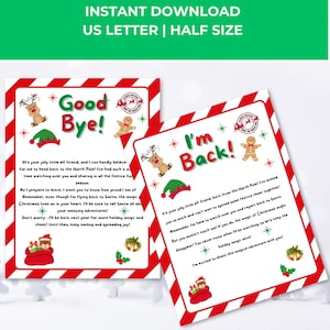 Paquete de correspondencia de elfos imprimible, carta de llegada de elfos, carta de regreso de elfos, cartas de despedida de elfos, reglas de elfos, carta de regreso de elfos