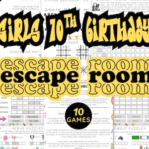 Girls 10th Birthday, Escape Room For Kids, Escape Rooms, DIY Escape Room Games, Mystery Game Challenge, Family Games, Party Puzzle Games