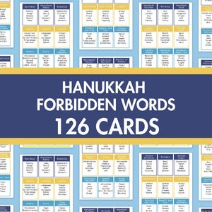 Hanukkah Forbidden Words Game, Family Game Night, Hanukkah Party Games For Seniors Kids Adults, Festival of Lights, Classroom Game, Jewish
