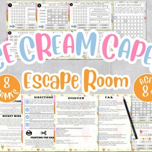 IJs Escape Room voor kinderen, Escape Rooms, Escape Room Games, Afdrukbaar spel, Familiespellen, Puzzelspellen voor feesten, Zomeractiviteit