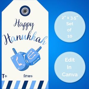 Editable Hanukkah Tags, Happy Hanukkah Printable Gift Labels, Festival Of Light Tags, Hanukkah Party, Jewish Holiday, Hanukkah Decorations