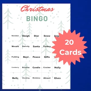 Christmas Bingo Game, Christmas Party Game, Holiday Bingo, Family Game Night, Classroom Activities, Christmas Game, Bingo Cards, C25