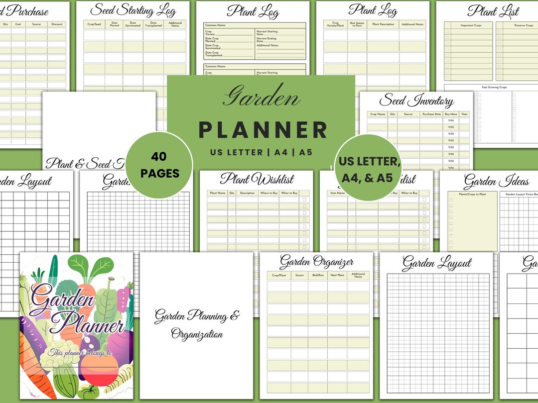 Printable Garden Planner Binder, Gardening Journal, Garden Log, Plant ...