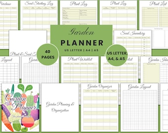 Printable Garden Planner Binder, Gardening Journal, Garden Log, Plant Care Printable, Plant Profile, Seed Inventory, Letter/A4/A5