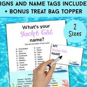 What&#39;s Your Yacht Girl Name Game, Name Generator Game, Team Building Games, Birthday Party Games, Party Nametags, Family Game Night