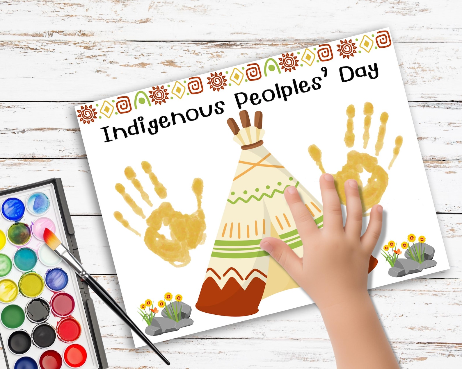 Indigenous Peoples' Day Handprint Art Craft, Preschool Handprint Craft ...