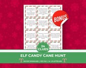 Elf Candy Cane Hunt, Elf Return Letter Free Printable, Elf Treasure Hunt Clues, Christmas Scavenger, Printable Scavenger, Winter, C25