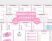 Editable Weight Loss Tracker Digital, Weight Loss Planner, Weight Loss Journal, Weight Loss Journey, Printable Weight Loss PDF, Letter/A4