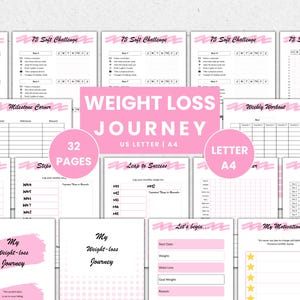 Editable Weight Loss Tracker Digital, Weight Loss Planner, Weight Loss Journal, Weight Loss Journey, Printable Weight Loss PDF, Letter/A4