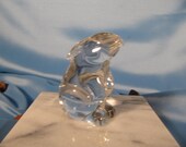 BACCARAT RABBIT CLEAR Glass, Authentic,Stamped, Baccarat Rabbit Collectible,Cear Glass Crystal 1970 Bunny Rabbit by Baccarat Glass Makers