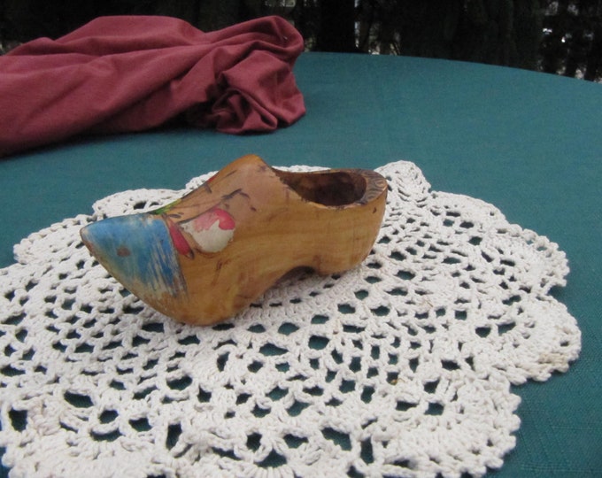 Handmade in Holland Wooden Shoe Momento of Holland Small Wooden Shoe HANDMADE in HOLLAND Dutch Wooden Shoe Holland Mini Wooden Shoe