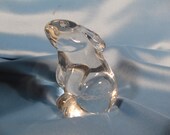 BACCARAT RABBIT CLEAR Glass, Authentic,Stamped, Baccarat Rabbit Collectible,Cear Glass Crystal 1970 Bunny Rabbit by Baccarat Glass Makers