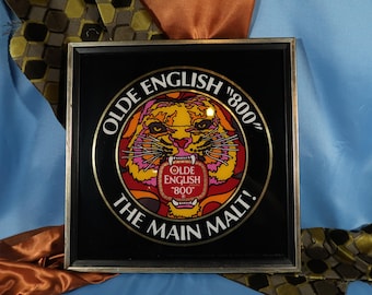 Placa de cerveja inglesa antiga, placa de cervejas de malte inglês antigo 800, placa de cerveja de caverna de homem, placa de cerveja de vidro inglês antigo para caverna de homem, placa de cerveja de malte inglês antigo