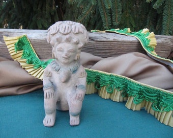 マヤ彫刻 座った考える男性 インディオ マヤ 先住民 人物像 石像 重厚