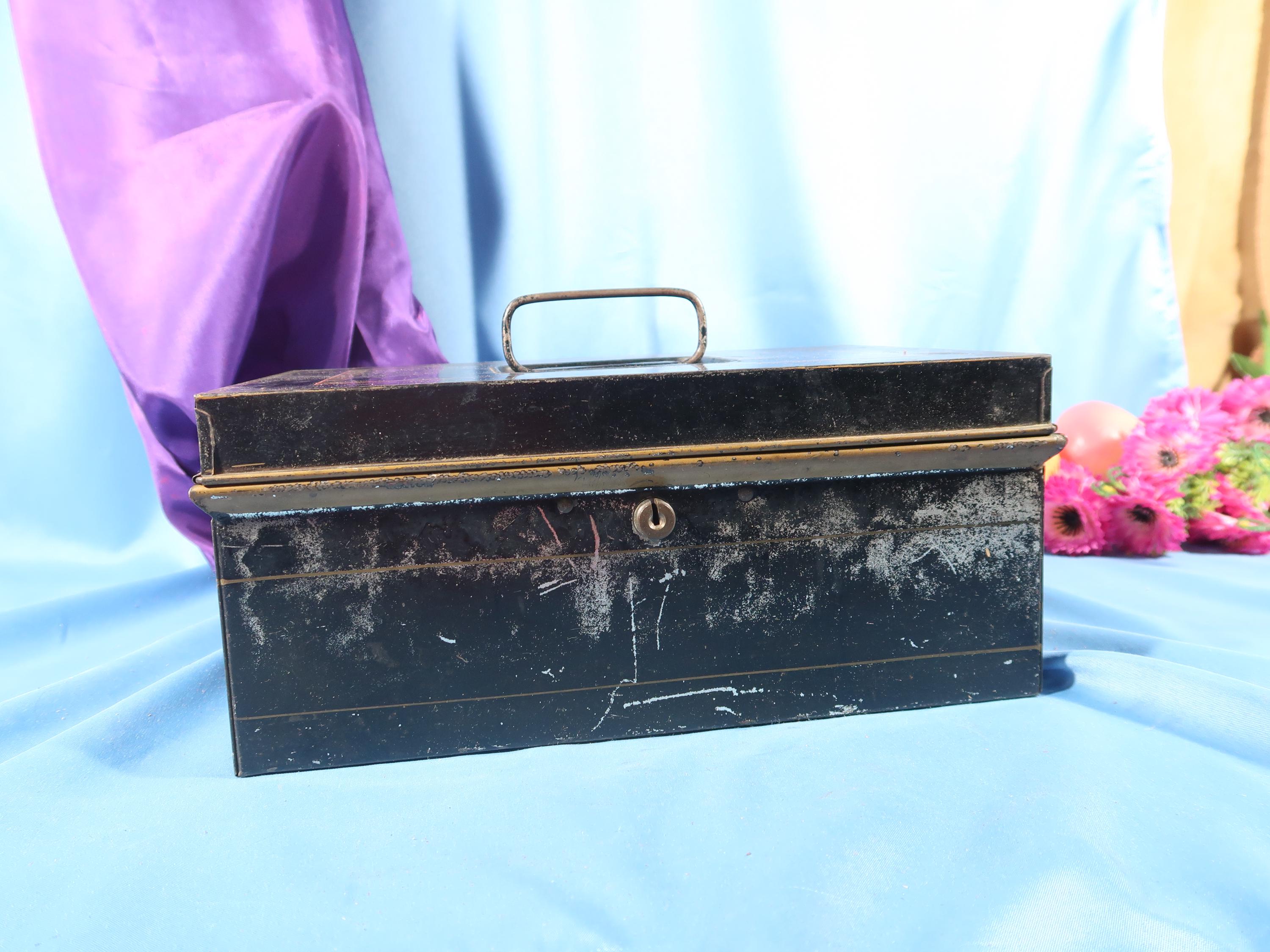 Vintage Metal Bank Deposit Safe Box - Etsy UK
