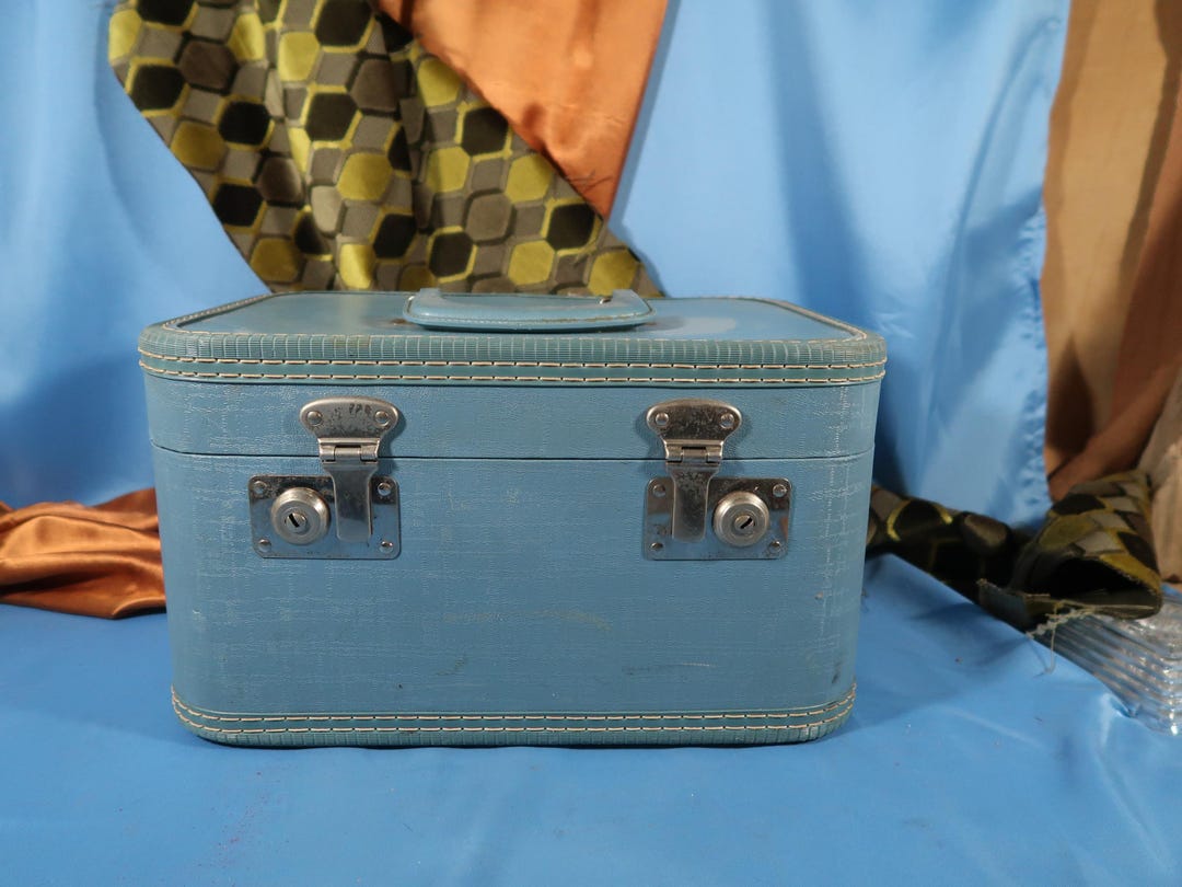 Maleta antigua, neceser retro, maleta vintage, neceser de tren