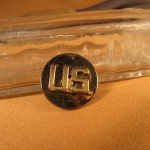UNITED STATES ARMY Lapel pin button, Us Army Initial Screw Pin, button Vintage Brass Military Memorabilia armed forces initial button