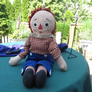 RAGGEDY ANDY DOLL,24 inch antique Authentic Raggedy Andy doll,with sailor outfit,I love you on Raggedy Andy doll with  Heart