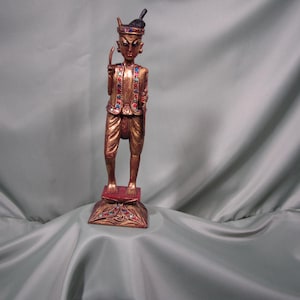 ANTIQUE BALI MALE figure,Bali Folk Art Carving, Mask,Indonesian Folk Art wood hand carved statue,Thailand Like Dancer Figurine,Thai Prince