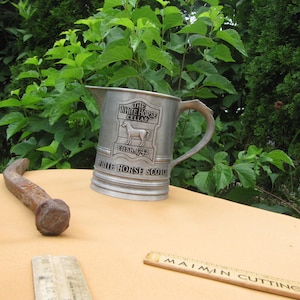 WHITE CELLAR SCOTCH, Pewter Pitcher Stein, Small White Horse Scotch,4 inch pewter stein pitcher brown vinters beer like stein pitcher pourer