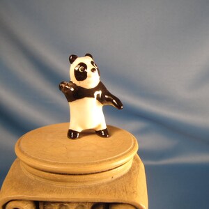 HAKEN RENAKER PANDA Bear,mini baby Panda Bear made of ceramic,Miniature Figurine of Panda Bear,Tiny Ceramic Panda, Miniature baby Panda bear