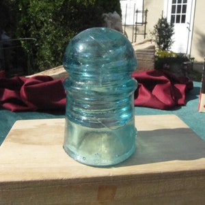STAR EMBOSSED INSULATOR, antike Glasisolatoren, Aqua blau Zahl, antike elektrische Glasisolatoren, drei Zoll hoch blau Stern Isolator