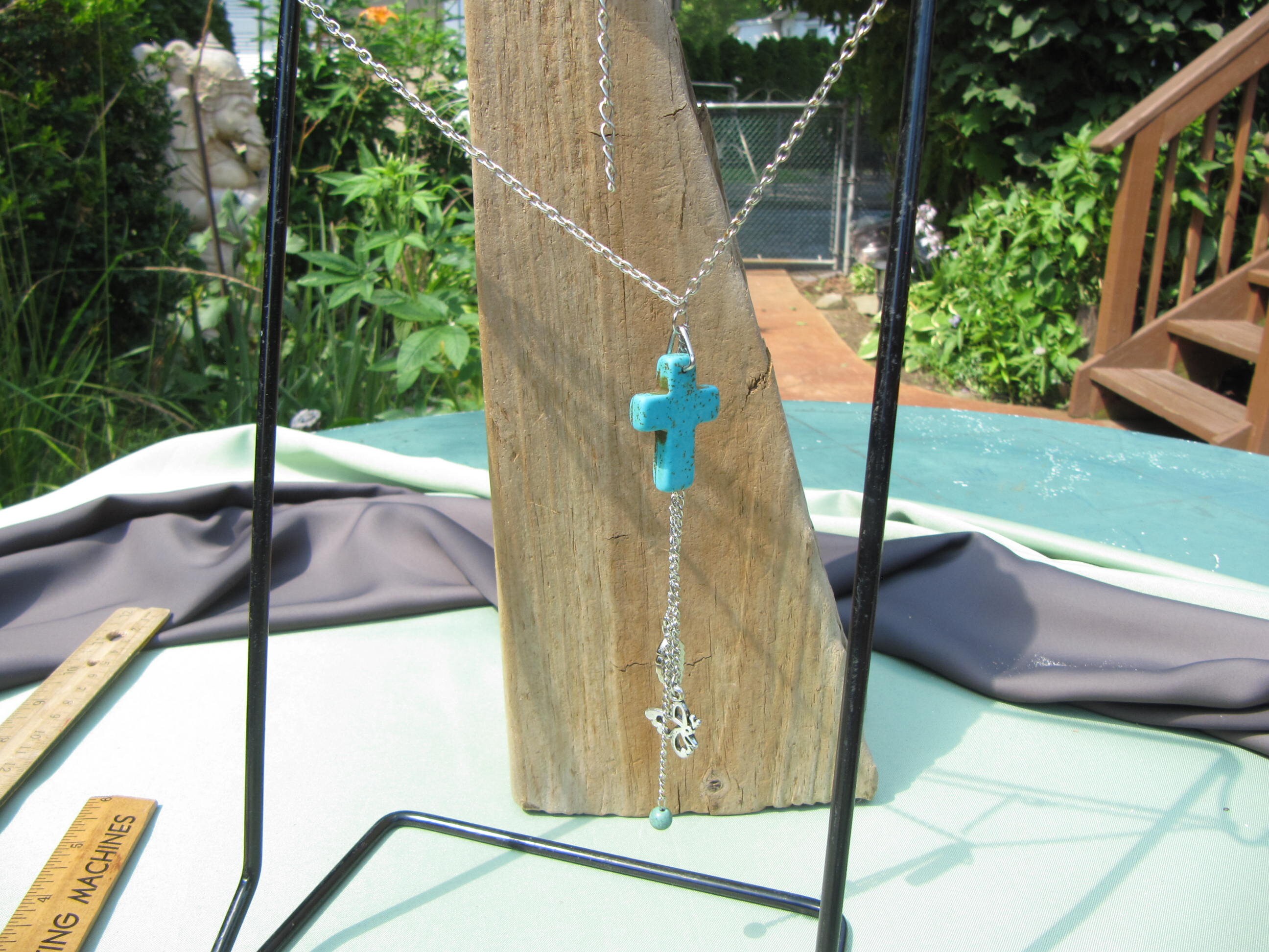 6 Stone Turquoise Cross Pendant – Chaco Canyon Trading