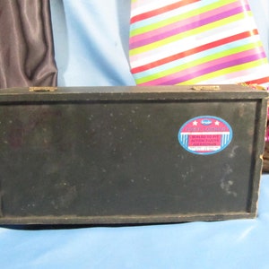 IRWIN FOOT LOCKER Box, Vintage Werkzeugkasten, Holzmalerkasten, primitive Holztruhe, antikes Bauernhausdekor, Aufbewahrungswerkzeugkasten, Holzwerkzeug C