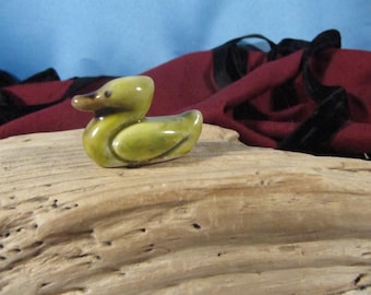 CERAMIC DUCK, Classic 1950's Mallard Duck made of Pottery, Duck Figurine, Cermaic Brown mallard, Miniature Figurine of duck,Mini Duck Statue