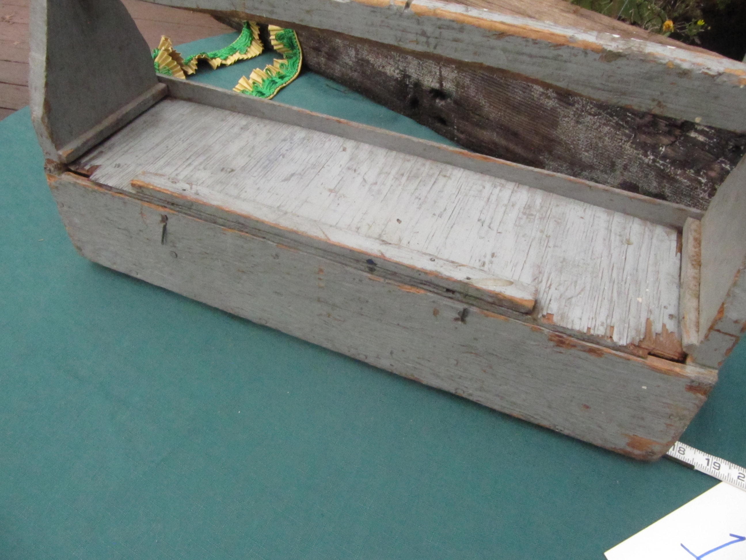Vintage Wood Old Box With Lid, Vintage Tool Case, Rustic Old Vintage Wood Old Box With Lid, Vintage Tool Case, Rustic Old