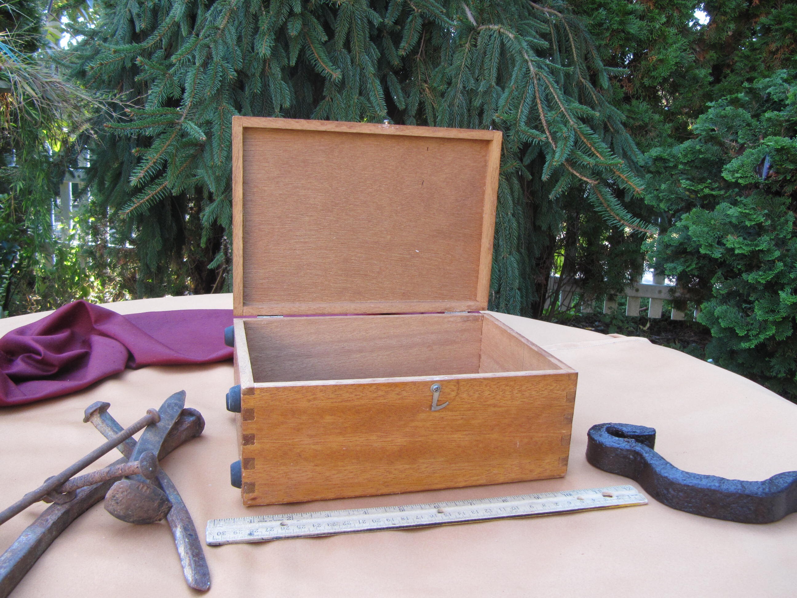 CAJA DE MADERA ANTIQUE Rectangular Caja de madera antigua con | Etsy