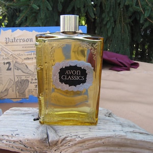 AVON VINTAGE BOTTLE Avon,vintage Avon Amber Glass Empty,Masculine empty bottle shaped like book,retro mens aftershave bottle shape of book