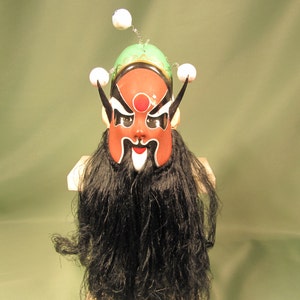 CHINESE OPERA MASK, Miniature Chinese Opera mask made of White clay, Miniature Reproduction of Class Chinese Opera Mask, Made of White Clay
