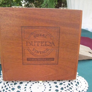 Vintage Cigar Box, Wooden Cigar Box, Cigar Jewelry Box, Royal Butera Cigar Box, Collectible Cigarette, Tabaco Wooden Box, Rustic Man Cave
