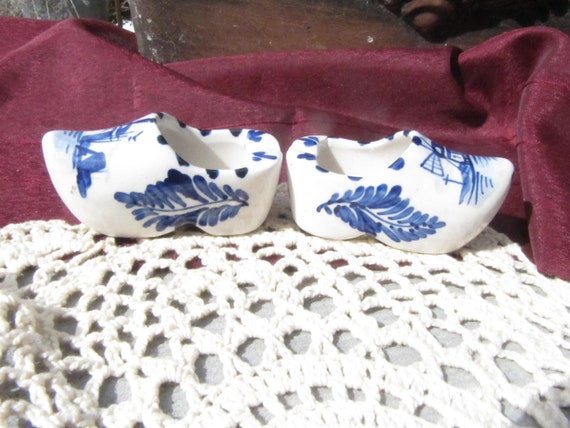 ミニチュアオランダ靴、小さな陶器の靴、オランダの記念品、オランダの