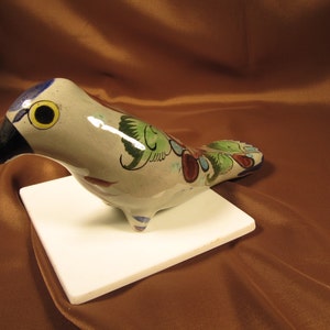 VINTAGE TONALA POTTERY Parrot Bird Mexican Folk art Signed and Numbered, Tonala Art Pottery Mexico Parrot folk art Pottery Tonala Pottery