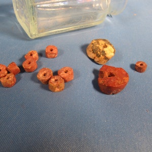 GRANITE BEADS, round one inch size drilled round shapes,one half inch muli colored round beads of all natural granite,Stone Bead, Stone