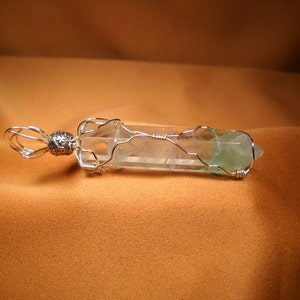 QUARTZ CRYSTAL, Wire Wrapped Generator Shaped Quartz Crystal,Healing Long Quartz Crystal for wearing or placement on table for shelf,Crysta