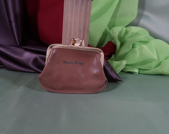 VINTAGE COWHIDE SNAP Purse, Double sided Leather Coin Snap Purse