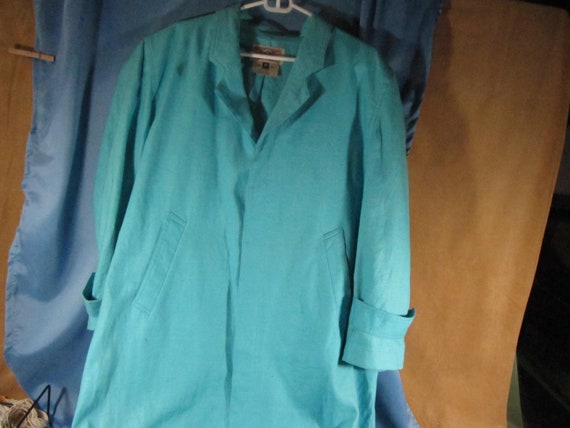 LADIES VINTAGE LINEN Dress, Gene Ewing Bis Turquoise Ladies Dress 