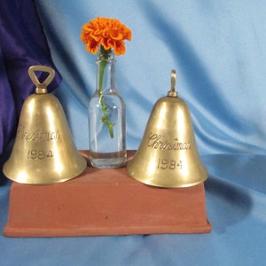 1984 BELL from INDIA, Christmas 1984 Brass Bell made in India, Bell made of Brass,Brass Bell, Bell From India, Ceremonial Bell from India, B