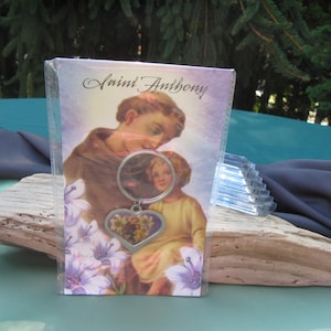 SAINT ANTHONY of PADUA Key Ring with Prayer,Prayer to Saint Anthony of Padua with key chain,Saint Anthony Novena prayer and picture keychain