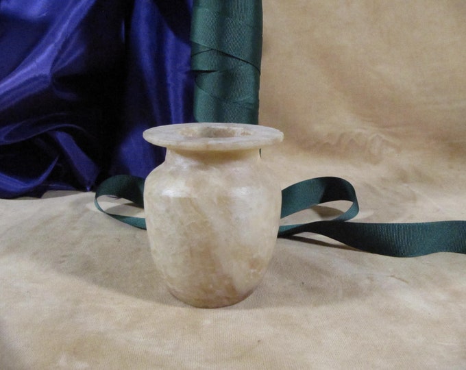 EGYPTIAN ALABASTER Direct From Egypt Brown Tan 3 Inch Egyptian Pottery