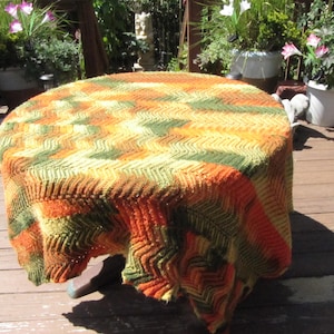 VINTAGE CROCHETED AFGHAN,Handmade Multi-Colored Large Afghan,Large Handmade Throw size, Long Throw handmade afghan,Throw Afghan 72 inch long