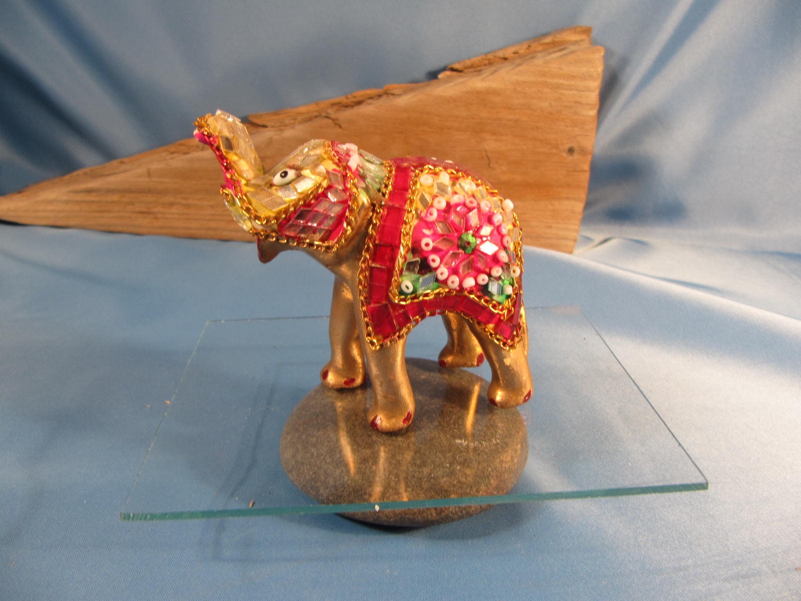 mirrored elephant statue