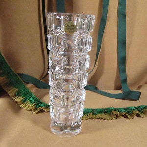 Rogaska Vase, Lead Crystal Vase, Vintage Geometrical Glass Vase, Collectible Crystal Vase, Heavy Cristal Vase, Clear Glass Vase, Cut Glass