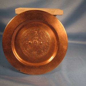 MAYAN CALENDAR SYMBOL, copper plate with Image of Mayan calendar, Mexican copper Plate,Traditional Mexican Image on copper plate,Copper Dish