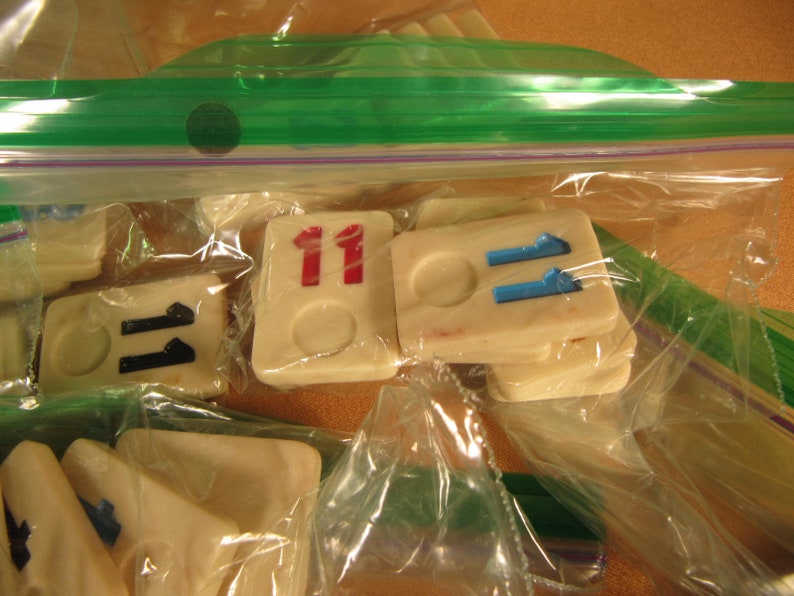 KEY RING With VINTAGE Rummikub Tile, Rummikub Tile Keychain, Keychain White Rummikub Tile